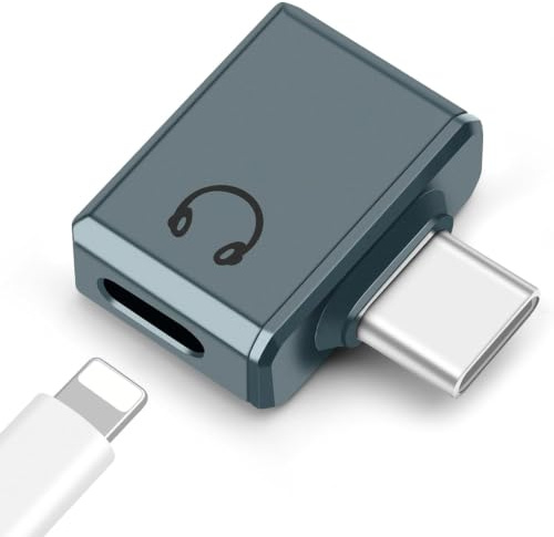Seminer Adaptador de Audio USB C a Lighting para iPhone Serie 16/15, iPad y Más (Gris)