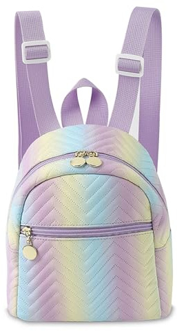 FOSDICK Coloré Sac À Dos Enfant Bébé, Sac Personnalisable Enfant, Sac A Dos Maternelle Fille avec Bandoulière Réglable Sacs à Dos Pour Enfant Personnalisé Mini Sac Fille 1-3 ans (19 * 10 * 18cm)