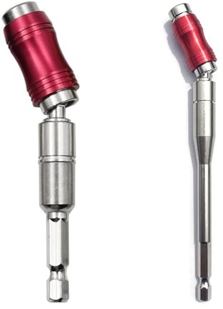 CLKE 2 Pcs Magnetic Pivot Drill Bit Holder, Magnetic Pivoting Bit Holder for Tight Spaces, 91mm & 145mm 1/4 Hex Shank Quick Release Extension Rod, Flexible Drill Bit Extension for Corners