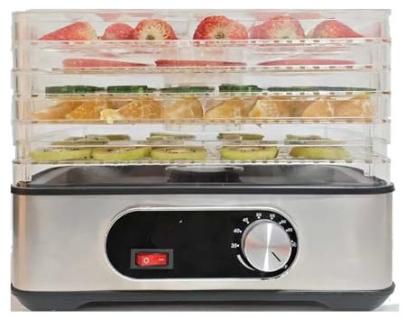 SUPER FOREST Macchina essiccatrice per Alimenti, Essiccazione ad Aria Domestica a 5 Strati, essiccatore per Alimenti Multifunzione per Frutta e Verdura, essiccator