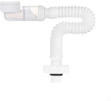 UTTASU Verstellbarer platzsparender Siphon, flexibler Ablaufschlauch, G1-1/4 Abwasserrohr für Badezimmer, Küche, Spüle, geruchsdicht, einfache Installation, Wartung, Wand, Bodenablauf