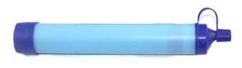 Purificateur D'Eau Portable avec Double Filtration pour la Randonnée, le Camping, la Préparation à L'urgence, la Paille du Filtre à Eau en Randonnée (Bleu)