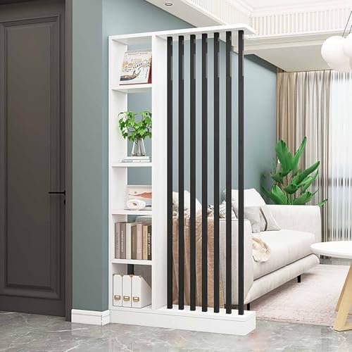 Trennwand Raumteiler - Freistehender Holz Boden-zu-Decken-Trennwand mit Regalen für Wohnzimmer, modernes Design, Eingangshalle Trennwand