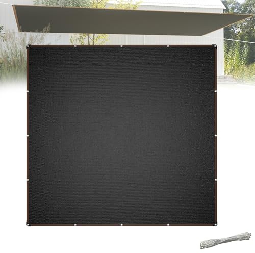 YRHome Schattennetz 4x4m Rechteckig UV-Schutz 95% Winddurchlässig Robust für Garten Terrasse Balkon aus reißfestem HDPE mit 12m Seilen Anthrazit