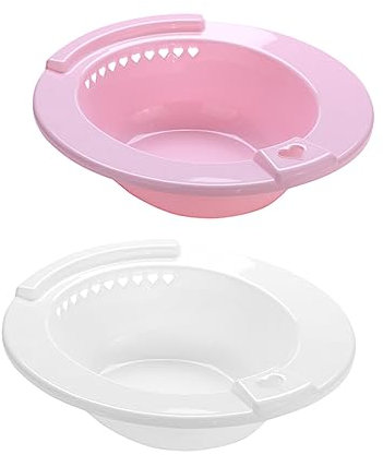 HOODANCOS 2pièces Bain De Siège Portable Pour Toilette Bassin De Bain Intime Ergonomique Sans Accroupissement Pour Femmes Confortable Et Adapté Aux Soins à Domicile
