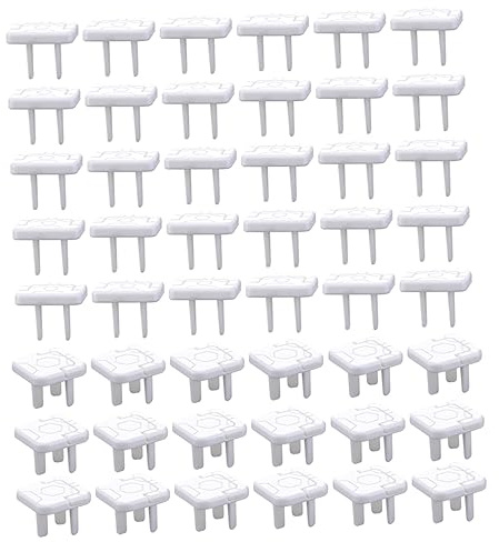Vaguelly Lot de 50 Caches-prises de Sécurité pour Garçon et Filles en Abs Blanc, Protection Fiable Chocs Électriques pour Chambre de Bébé et Maison