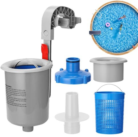 Kit Skimmer per Piscine Fuori Terra,Dispositivo di Pulizia con Montaggio a Parete per Manutenzione Piscina - Ricambi Rimozione Detriti per Cornici Metalliche Tubolari Giardino