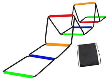 MotiveTech Agility Ladder, Speed ​​Ladder, Workout, Improves Coordination, Home Gym, Outdoor Sports, Foldable Rugby, Multipurpose Fitness, 8 Grids with Bag