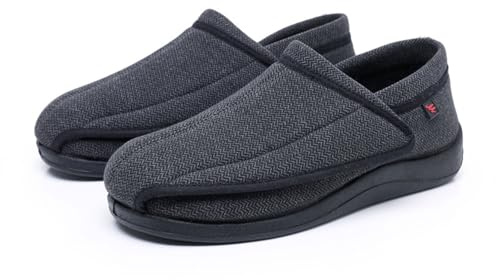 Generico Pantofole Diabetici e Piedi Gonfie Uomo Donna Calde Scarpe da Casa Extra Larga per Diabetica Edema (grigio, L, Adulto, 39, Numero, Sistema Taglie Calzature EU, X-Larga)