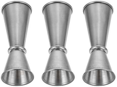 jojofuny 3pcs Stainless Steel Cocktail Jigger Double-Ended Measuring Cups 30ml and 65ml Ounce Jiggers for Bartender Bar Tools