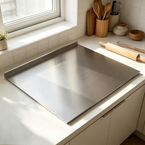 50*40CM*2MM 304 Stainless Steel Cutting Board, Countertop Chopping Boards, Heavy steel Cutting Board Duty Worktop,Easy to Clean,for Kneading Rolling Bread Meat Vegetable Fruit Baking Pizza (50*40)