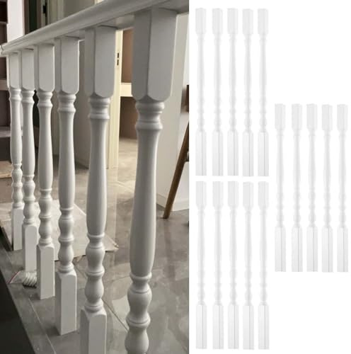 Balustres d'escalier en Bois, poteaux de Balustrade d'escalier intérieurs Blancs pour Grenier/Couloir/terrasse, Colonne de Rampe d'escalier avec vis (Taille : 15 pièces)