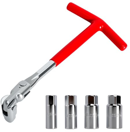 SLIAXINT Set di Chiavi per Candela, Chiave Candele 14mm 16mm 18mm 21mm, Set di Chiavi per Candele con Impugnatura Universale a T per Auto e Moto