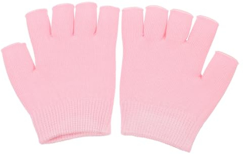 JEWEDECO Guanti per Cura Mani Gel Donna Idratanti Lavorato a Maglia P rosa Riparazione e Protezione 1 Paio per Spa e Trattamento Notturno