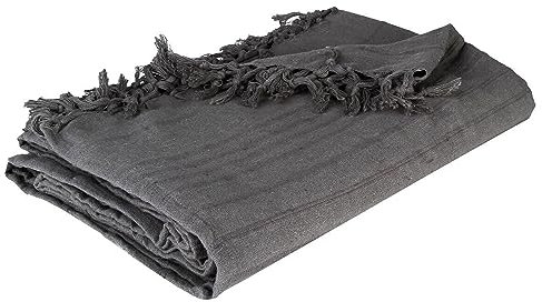 Atmosphera - Jeté de lit en Coton - Gris 160x220 cm