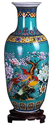 ufengke Jingdezhen Large Ceramic Floor Vase, Height 46cm | Handmade Home Decorative Flower Vase