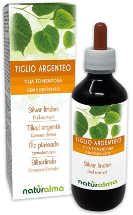 Tiglio argenteo (Tilia tomentosa) Gemmoderivato analcoolico da gemme fresche Naturalma - Estratto liquido gocce 200 ml - Integratore alimentare - Vegano