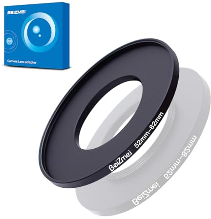 Adaptateur de filtre de 52 mm à 82 mm Compatible avec tous les objectifs de 52 mm à 82 mm UV, ND, CPL, filtre, objectif de 52 mm à 82 mm pour appareil photo (52-82 mm)
