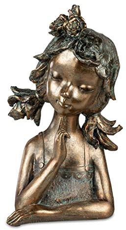 formano Byst flicka brons dekorativ figur skulptur 28 cm kvinna kvinnor