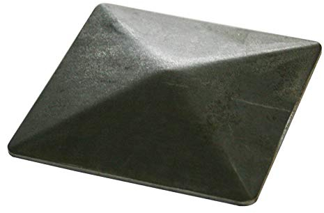 Tapa de poste trapezoidal, tapa para postes de acero para soldar, forma de pirámide, sin galvanizar, cubierta de postes (100 x 100 mm)