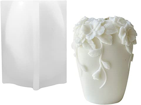 3D Weinblume Kerze Silikonform Gießform Silikon Kerzengießform, DIY Plastik Gießen Gießform Kerzenform Große Kerzenform für Herstellung von Kerzen, Handgefertigte Seife (1)