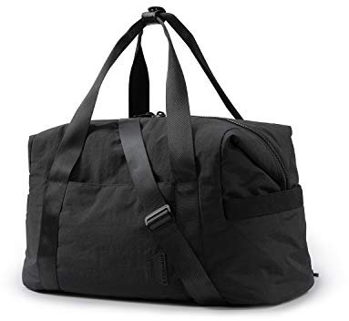 BAGSMART 29L Sporttasche HandgepäCk Tasche Reisetasche Damen Weekender Bag mit Schuhbeutel und Yogamatten-Schnalle, Carry on Travel Bag FüR Flugzeug, Fitness, Gym, Schule, Sauna (Schwarz)