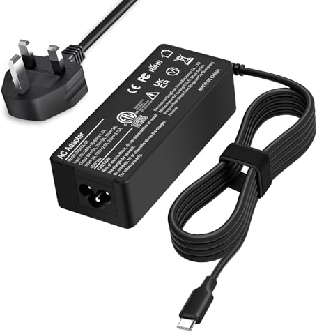 YHNXCD 65W USB C Laptop Charger Compatible with Lenovo ThinkPad T14 T15 T480 T480s T490s T490 X390,ThinkPad X1 Carbon,Yoga C930 920,Chromebook C330 S330 100e 300e 500e Type C Power Supply