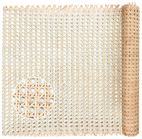 Kleemeiero Sangle Cannage Rotin Rouleau 0.4 * 1.5M Rouleau de Cannage Rotin pour Vannerie Rouleau de Toile de Canne Rouleau de Maille en Rotin Naturel Rotin pour Cannage pour Bricolage Chaise Meuble