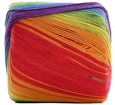 ＣＨＡＭＥＥＮ Multicolor Gradient Yarn Crochet Yarn Cotton Yarn Soft Knitting Wool Kaleidoscope Yarn Rainbow for Diy Crochet Knitting Hats Sweater Scarf