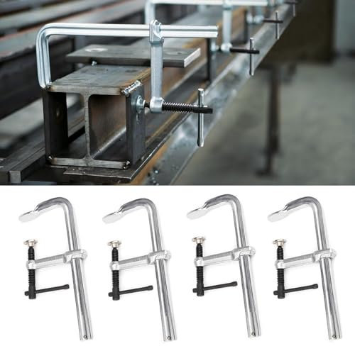 TOOSOAR 4 Stück Schraubzwingen,Schraubzwinge Führungsschiene,Spannweite 300mm,für Holzbearbeitung, Schweißen, Heimwerken, Handwerk