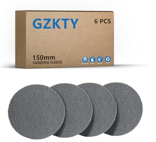 GZKTY 6Stk Schleifvliese 150 mm Klett, P250-300 Körnung, Schleifvliese für Exzenterschleifer, Schleifmaschine, Poliermaschine ﻿