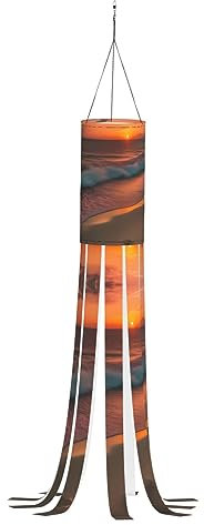 GFXEDSAH Windsäcke mit Sonnenuntergang am Strand, Geister-Windsack, der Ihrem Außenbereich einen Spritzer saisonaler Farbe verleiht