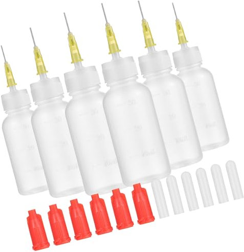 STOBOK 6 Stück Präzisions Nadelspitzen Quetschflaschen 30 Ml Aus Kunststoff Mit Skala Tropfverschluss Und Schützendem Deckel Klebstoffapplikator Für Selbstgemacht Farben Dichtmittel Und Flüssigkeiten