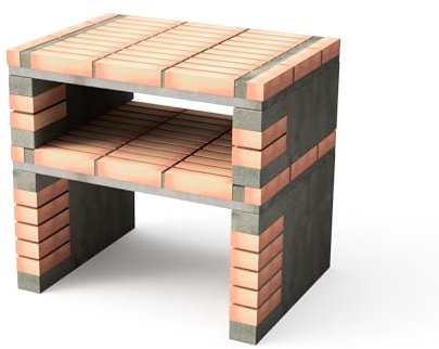 MOVELAR - Caballete lateral modular California Plus XL para Barbacoa de Obra Prefabricada (Gris, naranja - 86,5 x 64 x 64 cm) - Uso en Exteriores