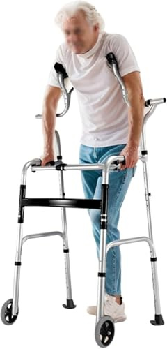 Gehhilfen für Senioren, Aufrechter Rollator mit 2 Rädern, Höhenverstellbare Gehhilfe