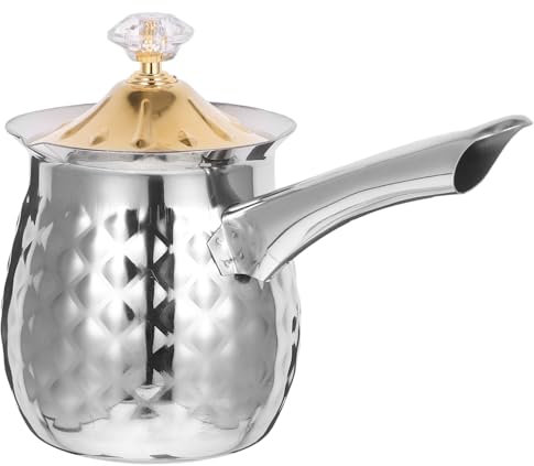 GALPADA Latte Art Cup Stainless Frothing Pitcher Convenient Milk Pitcher Household Steaming Supply for Coffee Milk Frother Steamer and Frother Jug Lid