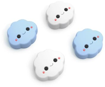 JEMDO Joystick Kappen Kompatibel mit Nintendo Switch 2 (2025) – 4er Set Cloud Thumb Grips aus Silikon, rutschfeste Stick Caps geeignet für Joy-Con Steuerung, Kawaii Design für Kinder & Spielerinnen