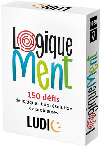 Ludic - Logiquement - 150 Défis De Logique Et De Résolution De Problèmes | Jeu De Société pour Adultes Et Enfants Dès 12 Ans, Jeu de Plateau pour Toute La Famille, Jeu de Cartes, Cadeau Garçon
