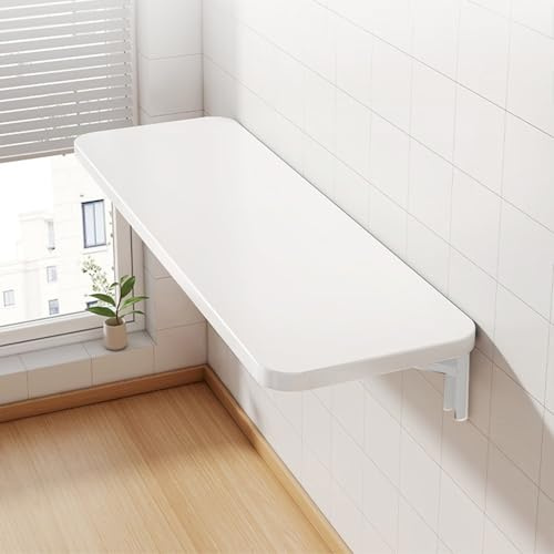 ZHZHXR Pieghevole Mensola da Scrivania Parete Tavolo Pieghevole Scaffale a Muro Richiudibile Salvaspazio Versatile per Cucina, Balcone, Camera da Letto(White,80x40cm)