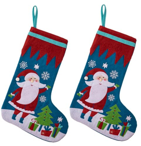 Cabilock 2stücke Weihnachtsstrumpf Hängeornament Socken-anhänger für Weihnachtsdeko als Süßigkeitentüte oder Geschenktasche Geeignet Weihnachtsartikel für Feiertagsdekoration