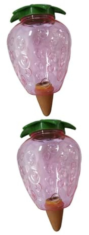 BESTonZON 2 Pièces Ampoule Arrosage Automatique Forme de Fraise Dispositif Irrigation pour Plantes Intérieur et Extérieur