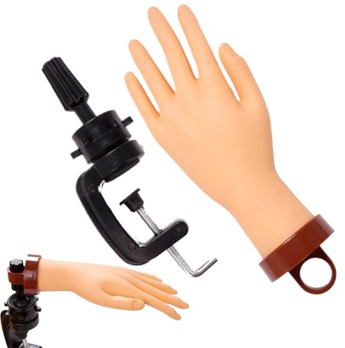 Bkljkf Main D Entraînement Pour Ongles - Outil Faux de Manucure pour Démonstration de Pratique,Modèle d'Entraînement Réaliste pour Manucure pour Débutants et Artistes de Salon de