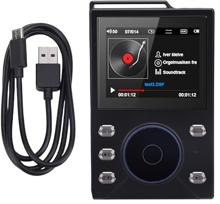 CHEOTIME Lettore MP3 HiFi, Lettore musicale audio digitale ad alta risoluzione DSD FLAC senza perdite, Lettore audio portatile ad alta risoluzione con Bluetooth 5.4, Schermo HD da (Scheda di memoria