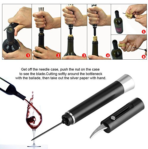 Haofy Apribottiglie per Vino a Pressione d'aria, Struttura in Lega Premium e Silicone, Cavatappi Portatile con Taglierino per Viaggi e Uso Domestico