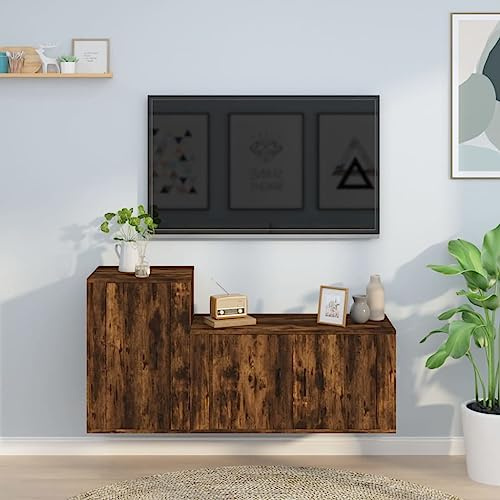 Générique Ensemble de Meubles TV 2 pcs Chêne fumé Bois d'ingénierie,Meubles, Meubles TV,3188467