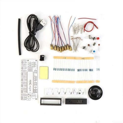 Yuanpgky HU-013 Kit de clavier électronique à monter soi-même – 7 cordes pour la pratique de la soudure de harpe avec technologie photorésistance faisceau lumineux pour débutants, avec 2 chansons