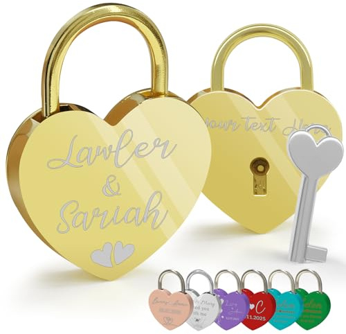 Cadenas personnalisé en forme de cœur gravé avec clés pour pont, anniversaire, mariage, Saint-Valentin pour couples, lui, elle, mari, épouse