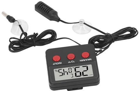 Digital Hygrometer Temperature 2-Probes and Humidity Meter for Incubator Aquarium Reptile Habitats