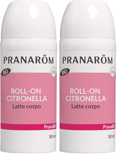 Pranarôm - PranaBB Roll-On Citronella+ BIO - Anti Zanzare - Efficace 7 Ore - con Oli Essenziali BIO - 30 ml (Confezione da 2)