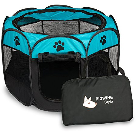 Welpenauslauf Faltbar, Gehege für Kleintiere für Hunde Katzen Welpen Indoor | Welpenauslauf Stoff, Welpenlaufstall Hundebox Faltbar, Laufstall Hund Hundebox, Welpengehege Kaninchen für Outdoor Camping